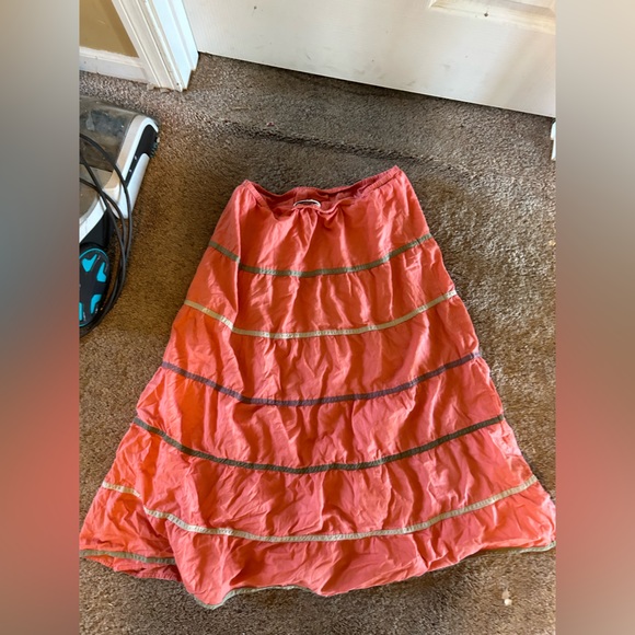 Pink Striped Midi Skirt - Picture 2 of 3